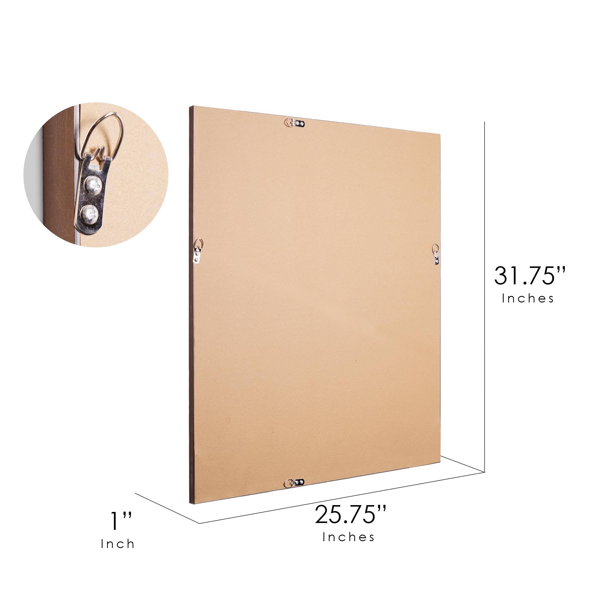 Antique Gold Classic Frame Rectangular Beveled Wall Mirror - 26" x 32"